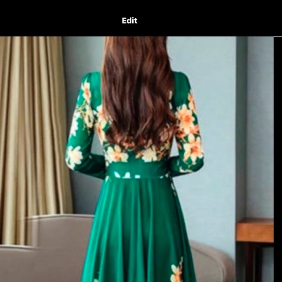 Floral midi with stretch belt - Picture 2 of 10